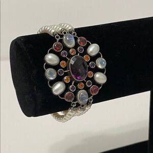 Nicky Butler Vintage Raj Collection Multi Strand Pearl And Gemstone Bracelet